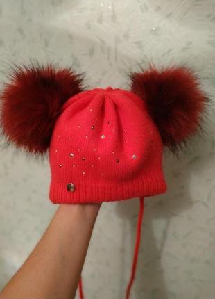 Зимняя  шапочка с шарфом