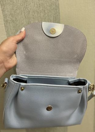 Голубая кожаная сумка 7