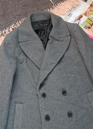 Серое пальто зара размер 50 хл zara женское пальто оверсайз7 фото