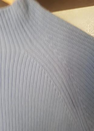 Небесно голубой кашемировый свитер плотной вязки, кашемир3 фото