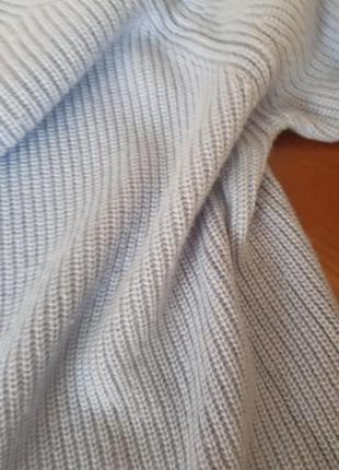 Небесно голубой кашемировый свитер плотной вязки, кашемир7 фото