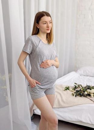 Піжама для вагітних і годуючих матусь бавовняна піжамка5 фото
