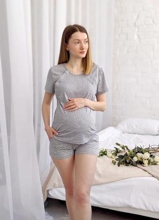Пижама для беременных и кормящих мамочки хлопковая пижамка2 фото