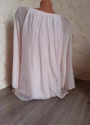 Блуза туника розовая шёлк/вискоза,48 р2 фото
