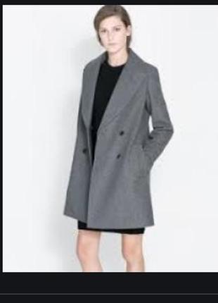 Серое пальто зара размер 50 хл zara женское пальто оверсайз2 фото