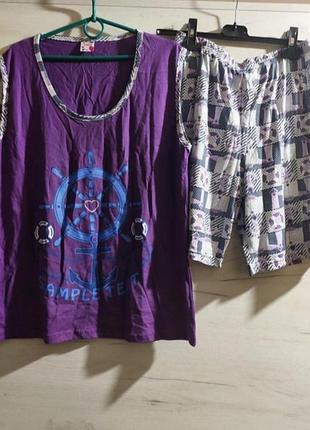 Пижама ч шортами большого размера 48 50 52