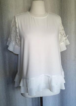95% віскоза ошатна віскозна жіноча французська блуза, натуральна літня молочна блузка мереживо.7 фото