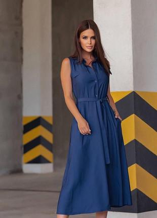 Женское платье летний джинс 50-52,54-56 голубой,т.синий,черный6 фото