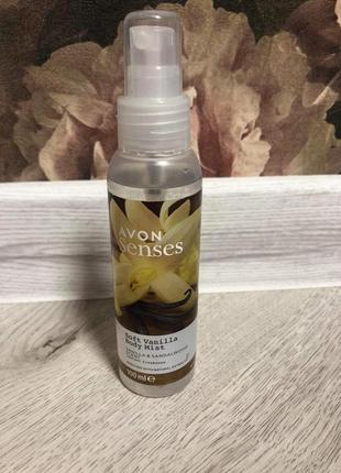 Лосьон спрей avon для тела ваниль и сандаловое дерево soft vanilla, body mist avon naturals, 100 мл.