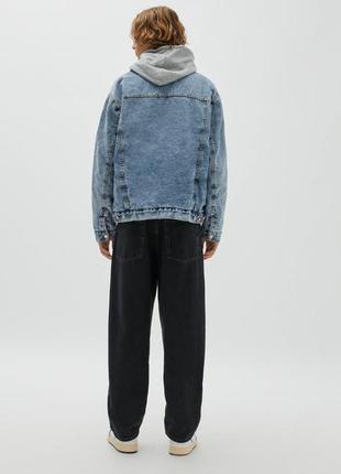 Pull&bear denim sherpa   мужская джинсовая куртка на меху2 фото