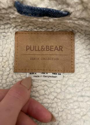 Pull&bear denim sherpa   мужская джинсовая куртка на меху9 фото