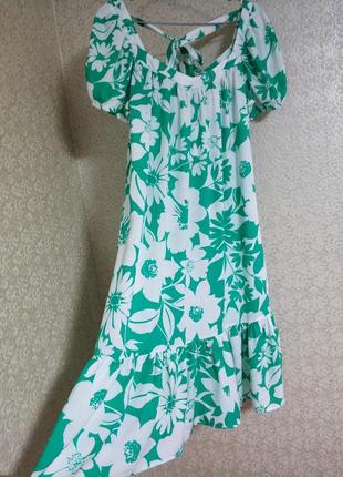 Неймовірне літне плаття сарафан квітковий принт квіти бренд papaya matalan, р.123 фото