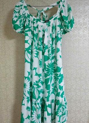 Неймовірне літне плаття сарафан квітковий принт квіти бренд papaya matalan, р.121 фото