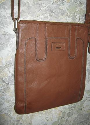 Кроссбоди кожаная сумка планшет натуральная кожа5 фото