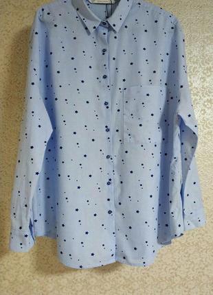 Сорочка рубашка оверсайз зірки бренд zara зара trafaluc collection, р.м