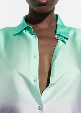 Трендовая невероятная рубашка с принтом тай-дай вискоза бренд зара zara, р.s4 фото
