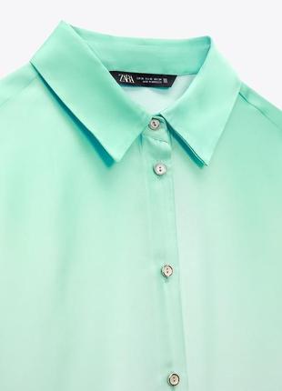 Трендовая невероятная рубашка с принтом тай-дай вискоза бренд зара zara, р.s5 фото