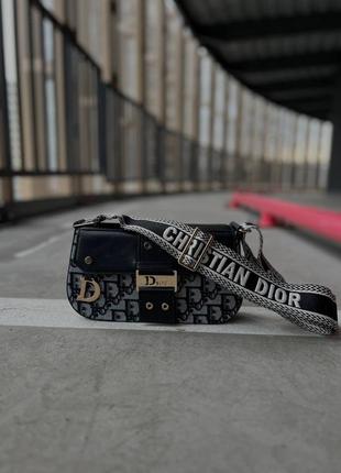 Сумка dior small camp bag embroidery grey