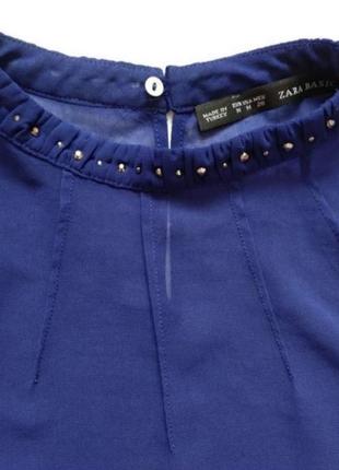 Воздушная шифоновая блуза блузка с длинными рукавами и воротником стойкой3 фото