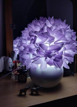 Светильник гортензия в керамическом кашпо