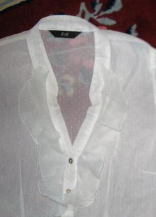 Блуза біла з воланом7 фото