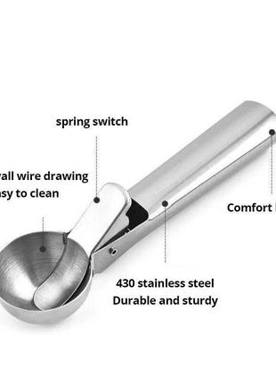 Ложка дозатор для морозива з нержавіючої сталі2 фото