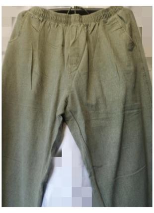 Летние мужские брюки брюки брюки, пояс резинка, состав хлопка, тонкие, легкие, идеальные летние для работы и отдыха1 фото