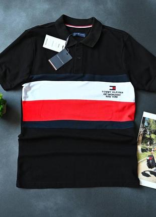 Мужская брендовая поло футболка tommy hilfiger / качественные футболки томми хилфигер