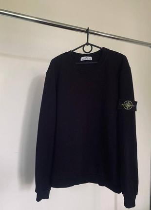 Свитшот stone island черный с патчем / кофта от стон айленд