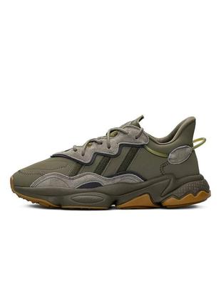 Мужские кроссовки adidas originals ozweego khaki1 фото