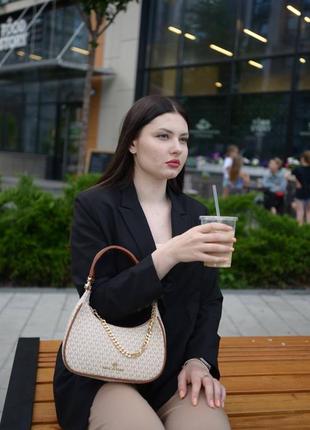 Сумка michael kors piper small ivory 8