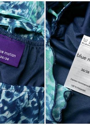 Красивая шифоновая сине-бирюзовая юбка мини "blue motion". размер eur36-38.8 фото