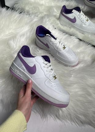 Nike air force 1 low white/purple.1 фото