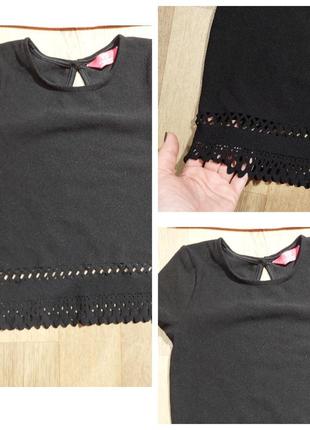 Черная футболка кофта блуза р 7-8 лет1 фото