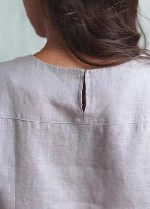 Високої якості блуза льон жіноча сіро-бежева вв198 україна5 фото