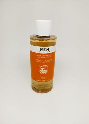 Тонік для сяйва шкіри обличчя з aha-кислотами ren radiance ready steady glow daily aha tonic