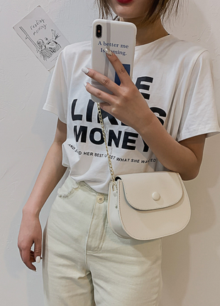 Модна сумочка, колір білий3 фото
