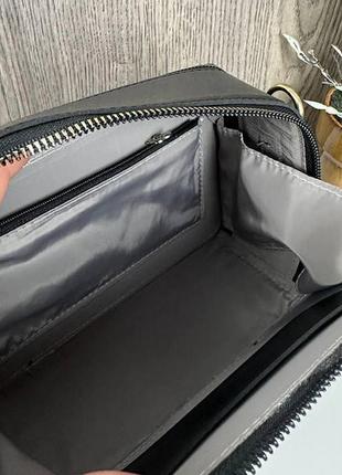 Женская стеганая сумочка клатч черный с черным10 фото