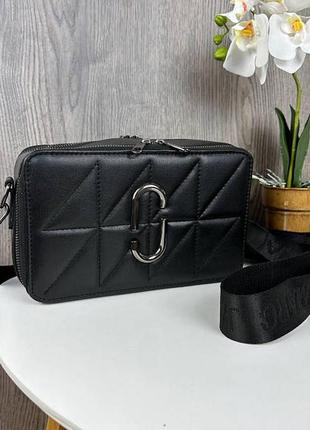 Женская стеганая сумочка клатч черный с черным2 фото