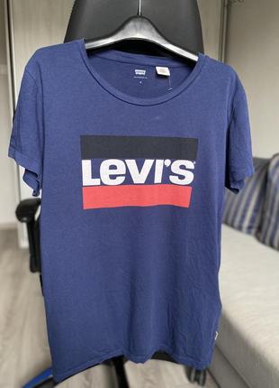 Футболка с большим логотипом принтом levi’s левайс левис2 фото