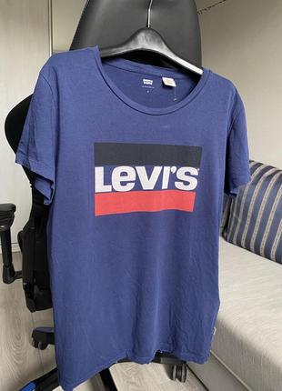 Футболка с большим логотипом принтом levi’s левайс левис6 фото