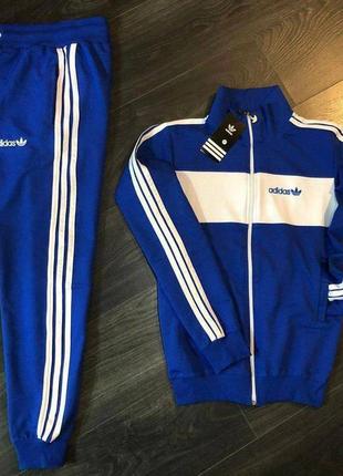 Мужской спортивный костюм adidas в синем цвете, стильный и удобный костюм на каждый день