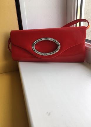 Красная сумочка клатч.3 фото