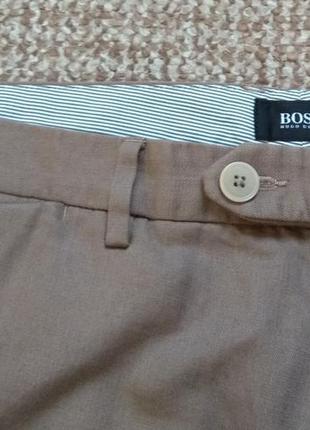 Hugo boss crigan regular fit штани чиноси бавовна та льон оригінал (w34 l32)5 фото