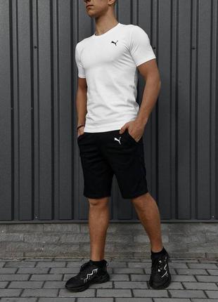 Спортивный летний костюм puma мужской,спортивный костюм на лето,комплект двойка футболка шорты