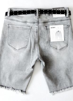 Женские джинсовые шорты с ремнем серые2 фото