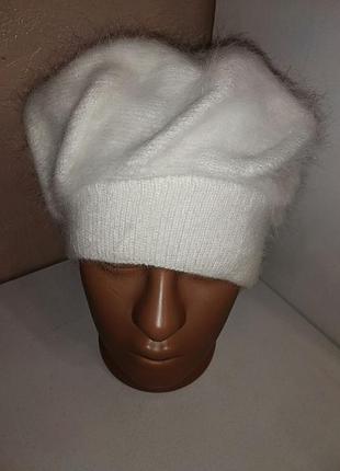 Стильный женский белый вязаный берет yuan meng