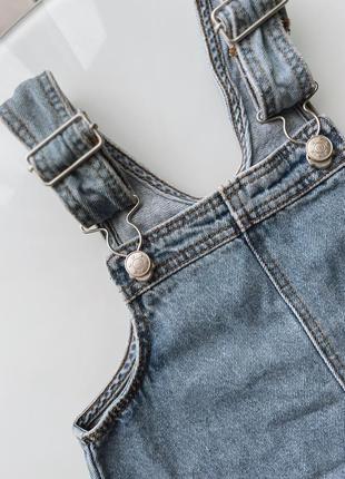 Трендовый джинсовый голубой сарафан с карманами для девочки 2-3р 92 98см2 фото