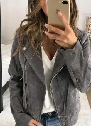 💯% натуральная свиная кожа замша куртка косуха vero moda