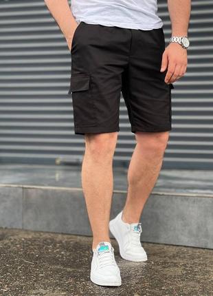 Модные трикотажные шорты мужские легкие на каждый день свободные  черные / шорты спортивные мужские